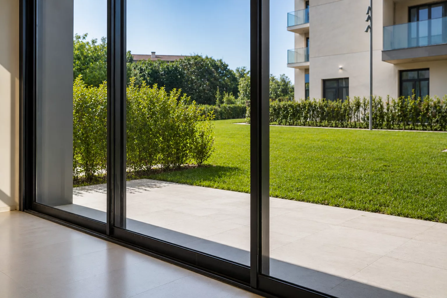 Après - Vue moderne sur terrasse ensoleillée