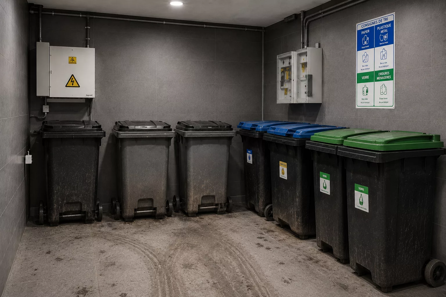 Avant - Salle de recyclage industrielle et utilitaire